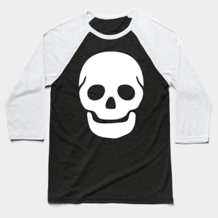 White Skull Face Emoticon Baseball T-Shirt